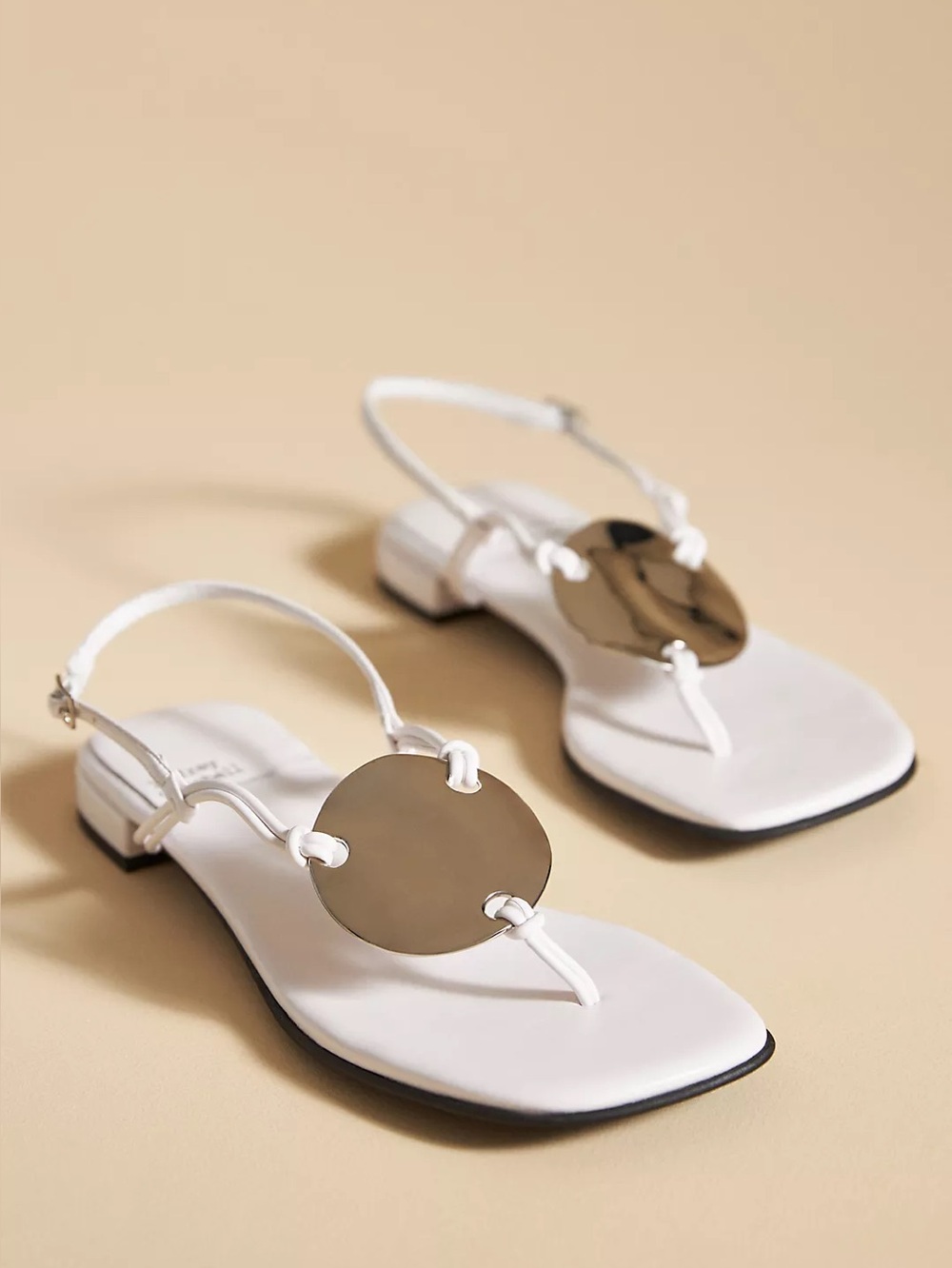 Jeffrey Campbell Chance White Slingback Thong Sandals 9